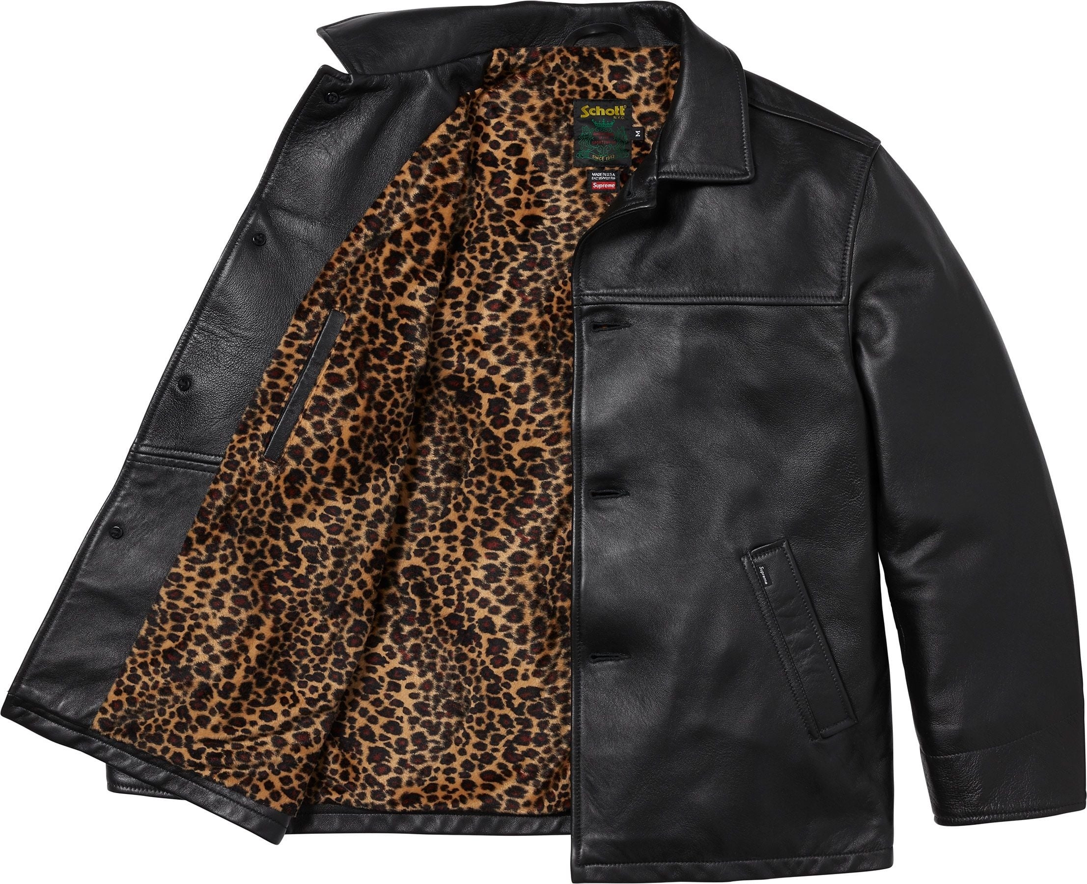 Supreme®/Schott® Leather Car Coat view 3